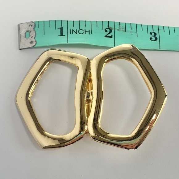 Vintage Minimalist Gold Geometric Brooch (2.25” x 3”) - Picture 4 of 8